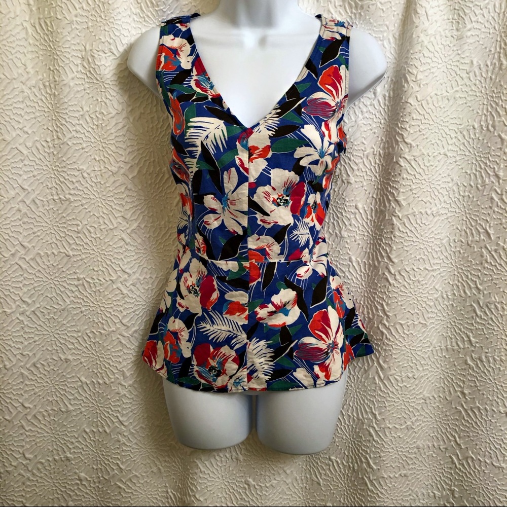 Floral Linen Blouse J.Crew
